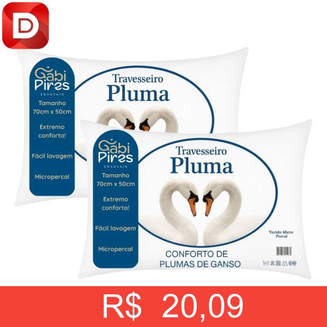 Foto do produto Kit 2 Travesseiros Pena De Ganso