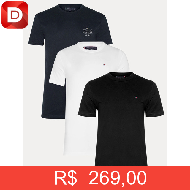Foto do produto Kit Camisetas Tommy Hilfiger