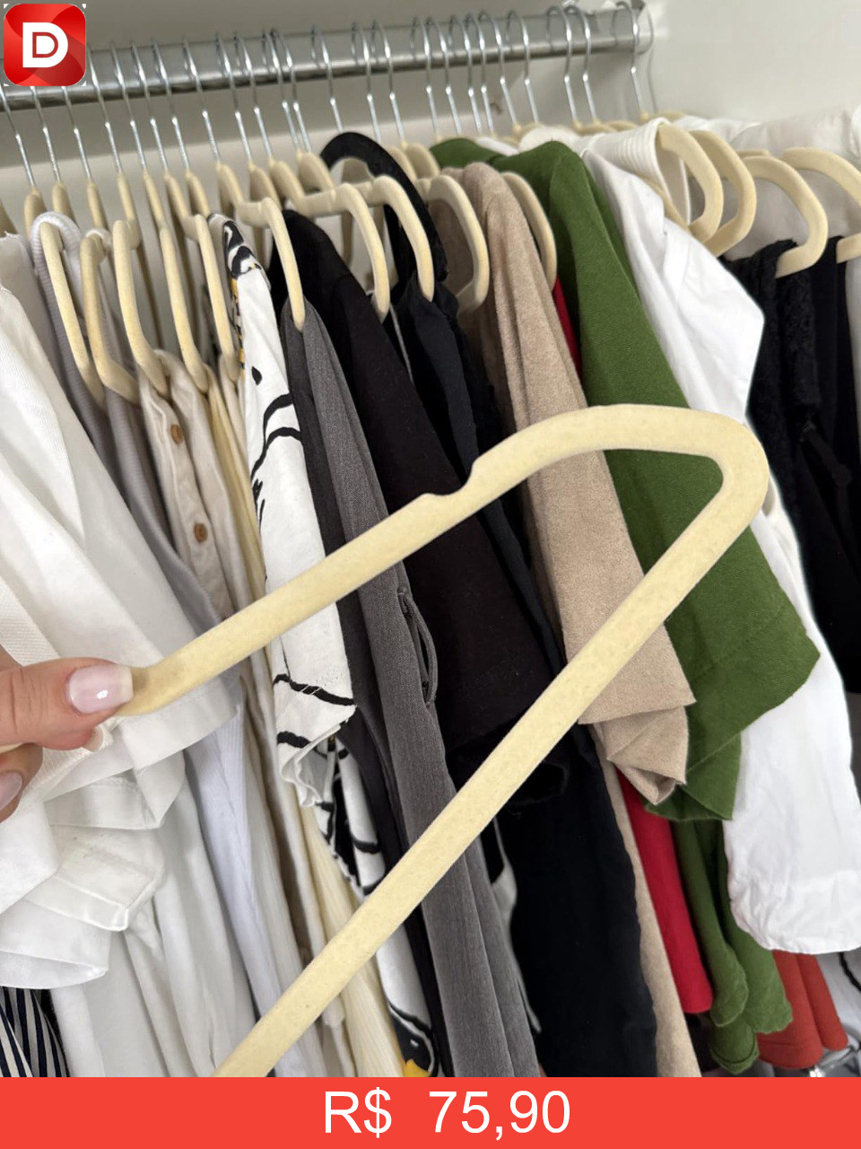 Foto do produto Kit 50 Cabides de Veludo