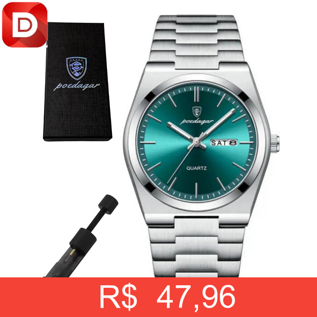 Foto do produto Relógio Poedagar Luxo Aço Inox Old Money