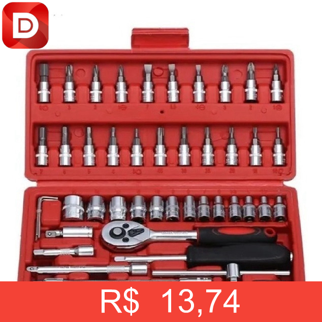 Foto do produto Kit com 46 Chave Catraca Jogo De Soquetes Allen Torx