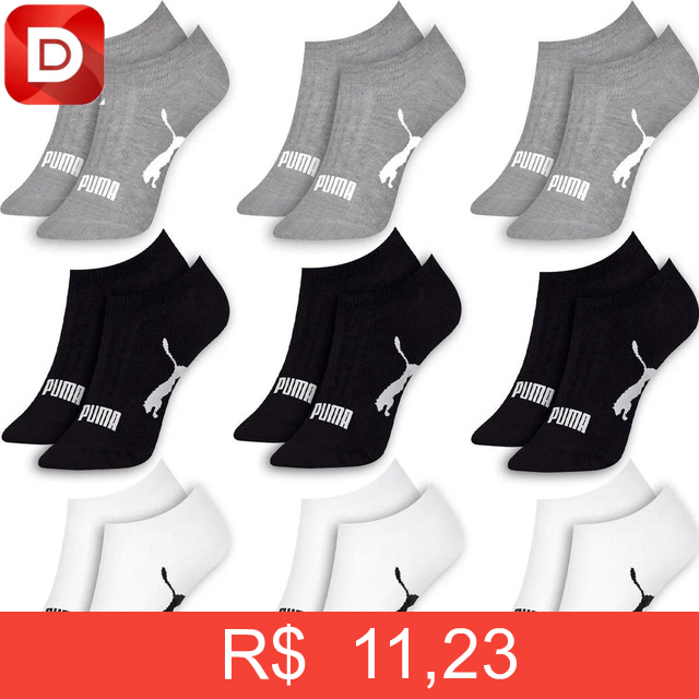 Foto do produto Kit 9 Pares Meias Puma Sapatilha Soquete Invisível