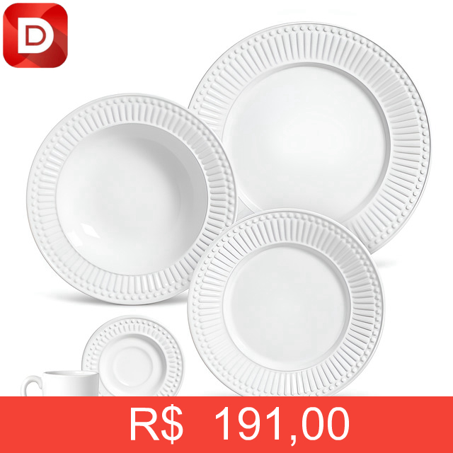 Foto do produto Aparelho De Jantar 20 Peças Roma Branco