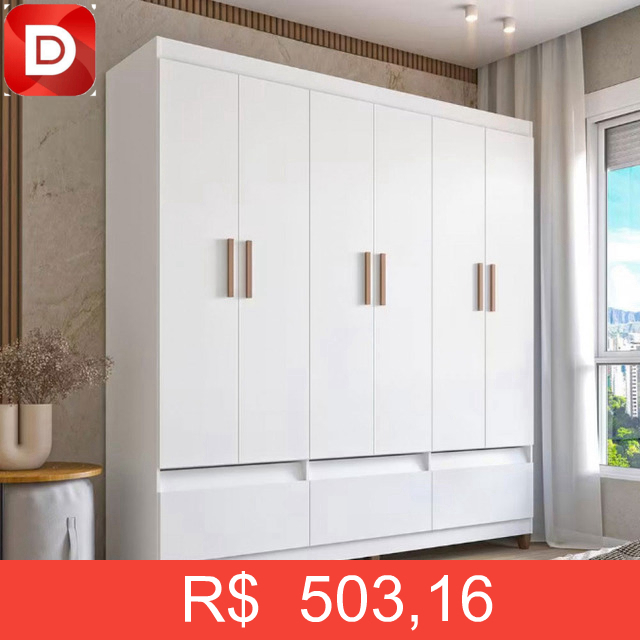 Foto do produto Guarda-roupa Bartira Ilhéus Com Cabideiro