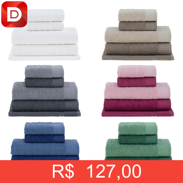 Foto do produto Jogo com 5 Toalhas Buddemeyer Brisa Banho