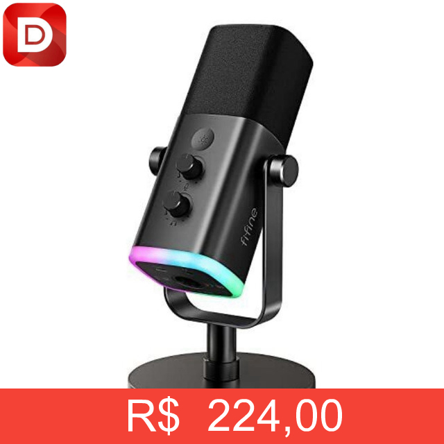 Foto do produto Microfone Dinâmico Gamer Fifine Ampligame AM8