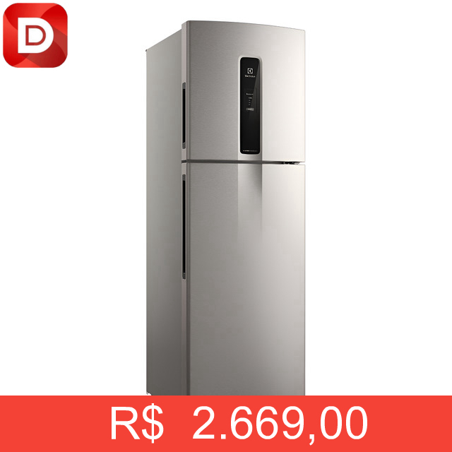 Foto do produto Geladeira Electrolux Frost Free Inverter 410L Efficient com AutoSense Inox Look IF46S