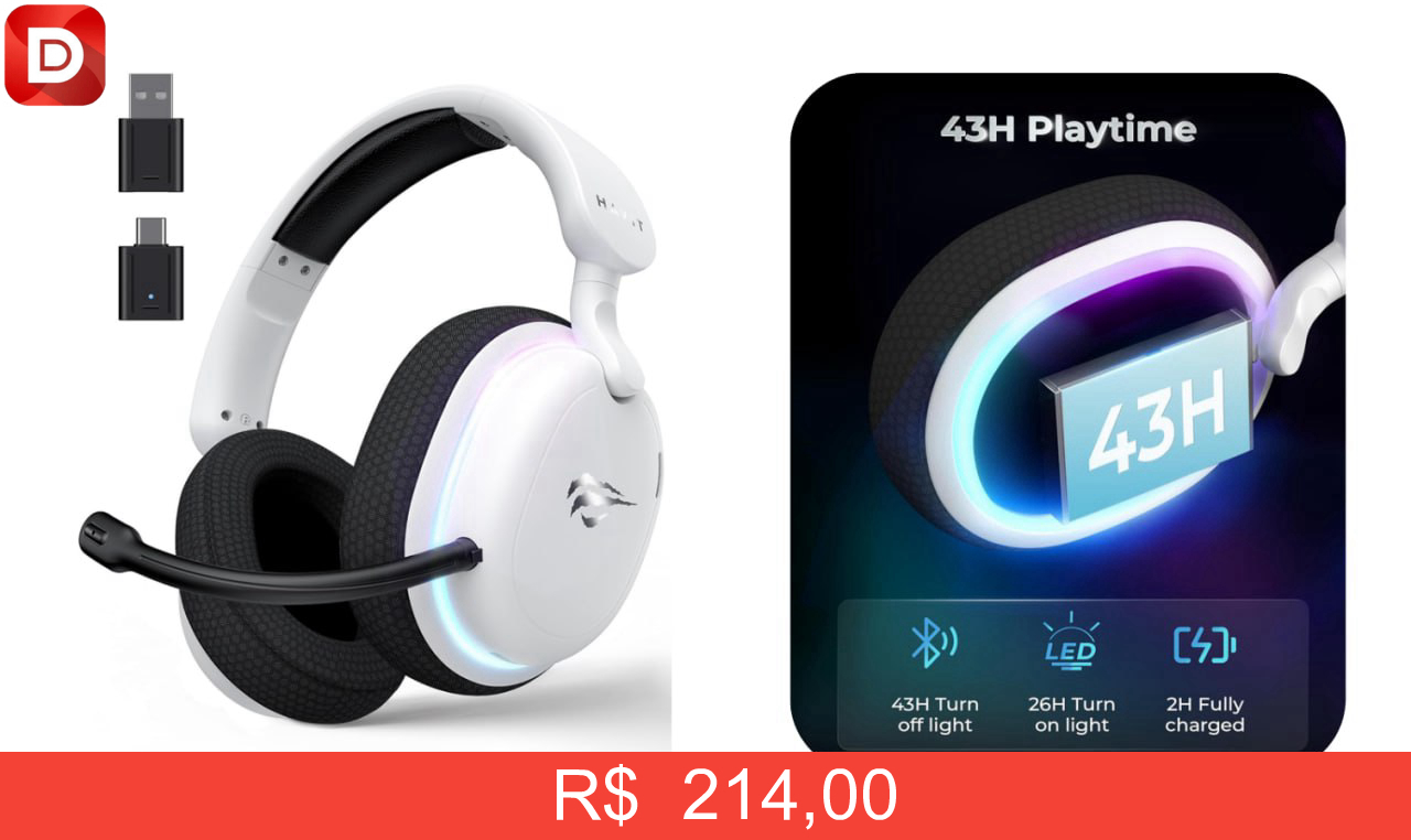 Foto do produto Headset sem fio Havit Gamer Five-Mode Fuxi-H7