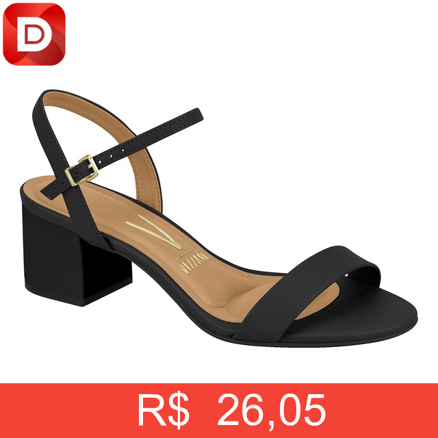 Foto do produto Sandália Feminina Salto Grosso Com Fivela