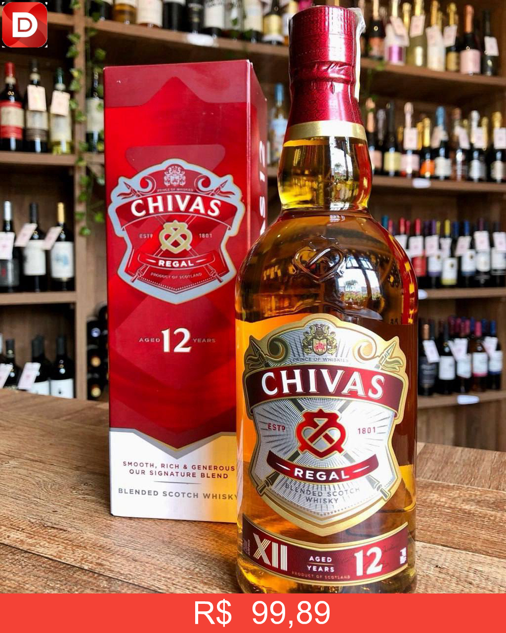 Foto do produto Whisky Chivas Regal 12 anos Blended Escocês