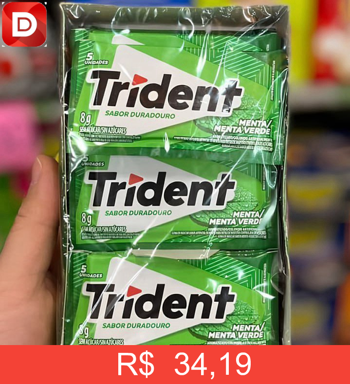 Foto do produto Chiclete Trident Menta Sem Açúcar