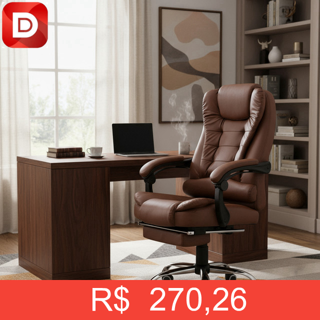 Foto do produto Cadeira De Escritório Presidente Giratória Reclinável