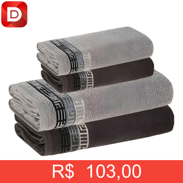 Foto do produto Jogo De Toalhas 4 Pçs Fio Cardado 100% Algodão Bosco Karsten