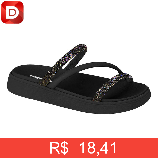 Foto do produto Sandália Feminina Brilho Strass Moleca