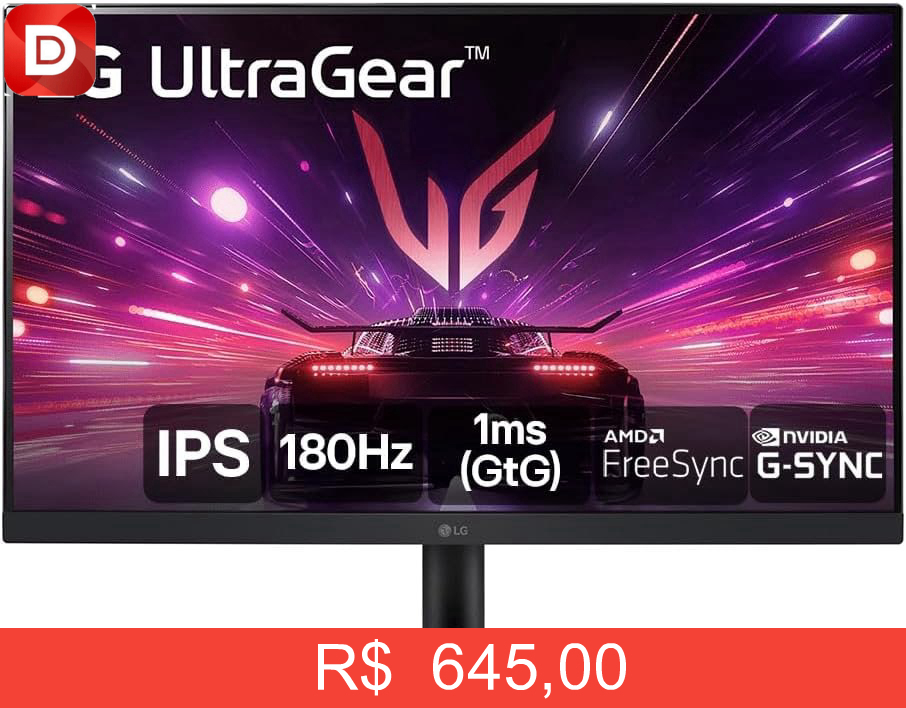Foto do produto Monitor Gamer LG UltraGear 24GS60F-B
