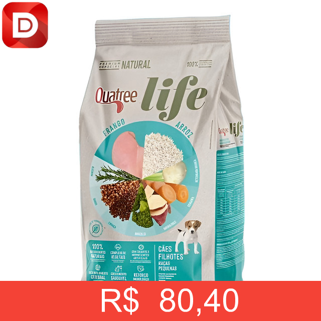 Foto do produto Quatree Life Ração Filhotes Raças Pequenas