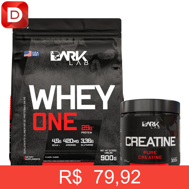 Foto do produto Whey One 900g Chocolate e Creatina 300g Dark Lab