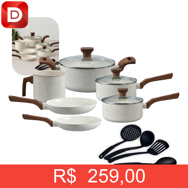 Foto do produto Jogo De Panelas Mimo Style Pratic Cook