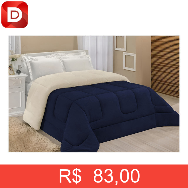 Foto do produto Edredom Sherpa Coberdrom E Cobertor Casal Queen Grosso