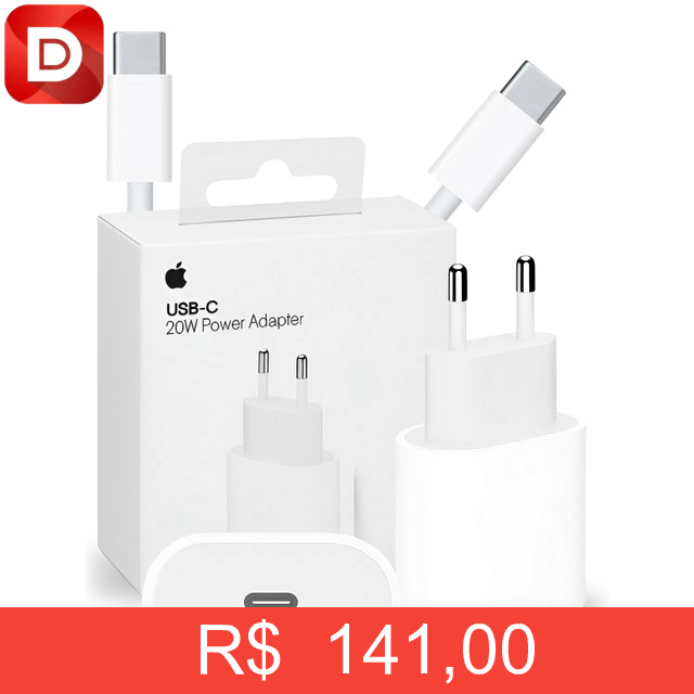 Foto do produto Kit Carregador Original iPhone Fonte Turbo 20W