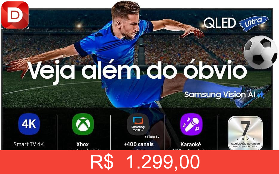 Foto do produto Samsung Vision AI TV 43 QLED Ultra 4K QEF1 2025