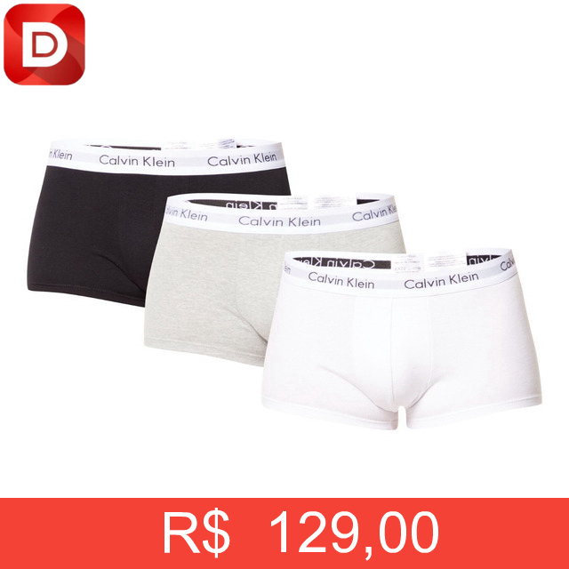 Foto do produto Kit 3 Cuecas Boxer Cotton Calvin Klein