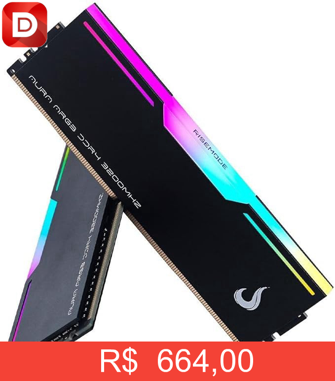 Foto do produto Memória RAM Gamer Rise Mode Aura