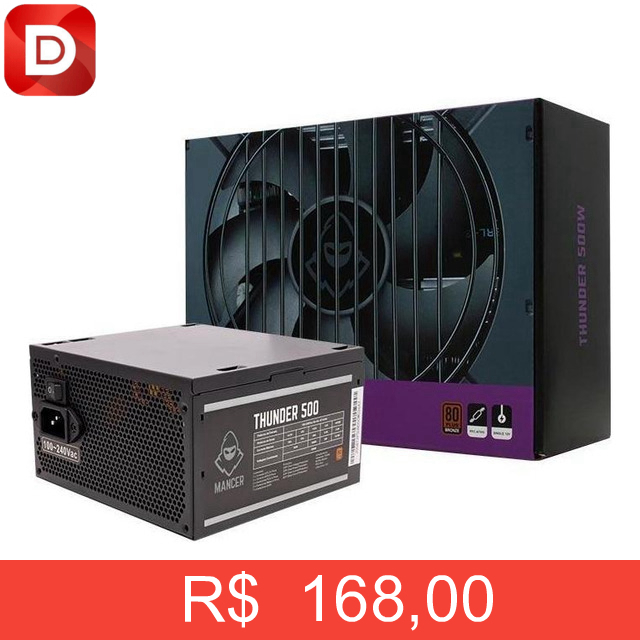 Foto do produto Fonte Mancer Thunder 500w Bronze 80 Plus