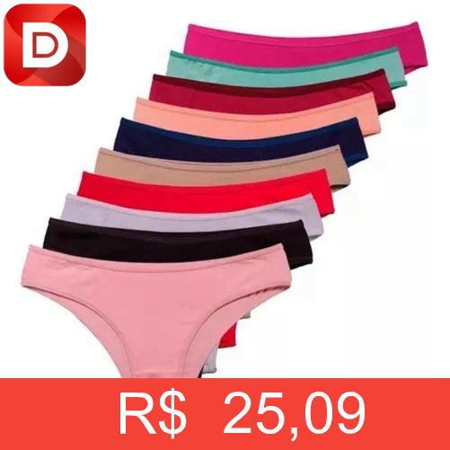 Foto do produto Kit 10 Calcinha Microfibra