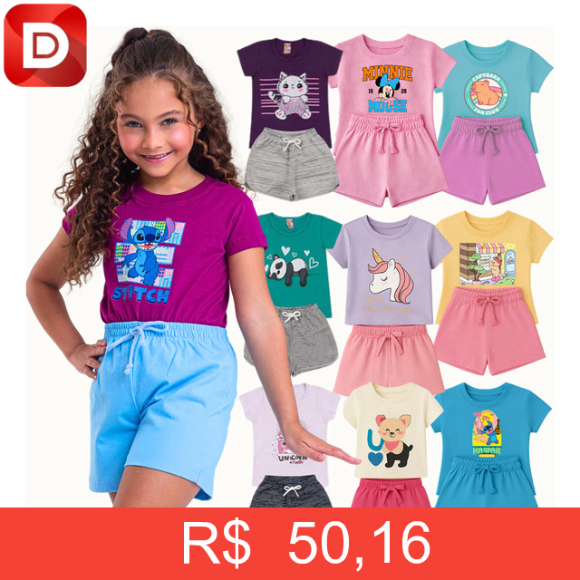 Foto do produto Kit 6 Peças De Roupa Infantil Menina Feminino