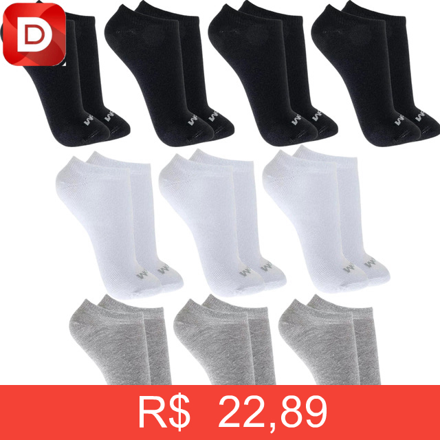 Foto do produto Kit com 10 Pares Meia Mash Soquete Invisível