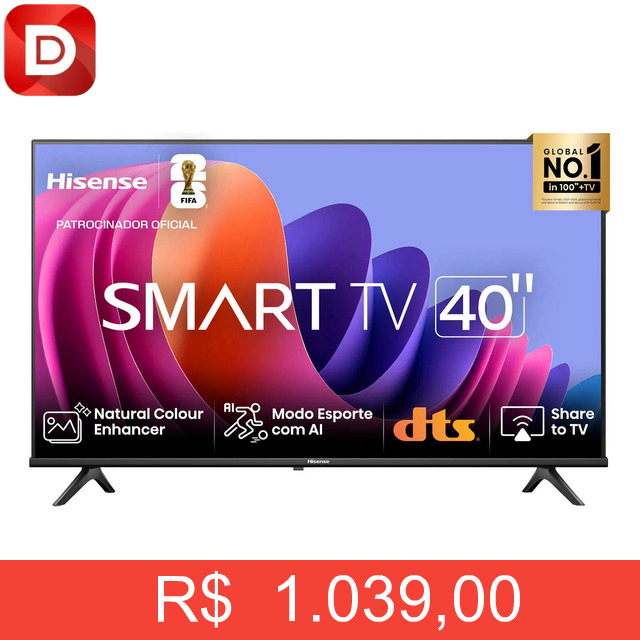 Foto do produto Hisense Smart TV FHD 40