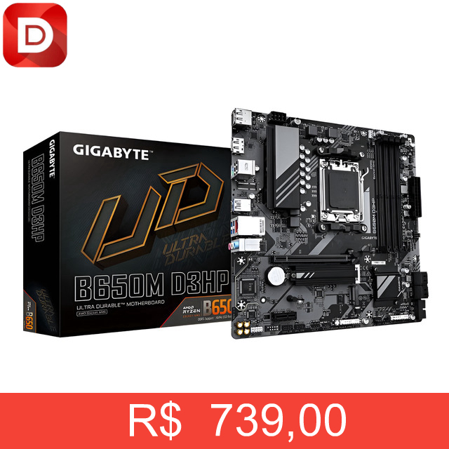 Foto do produto Placa Mãe Gigabyte B650m D3hp