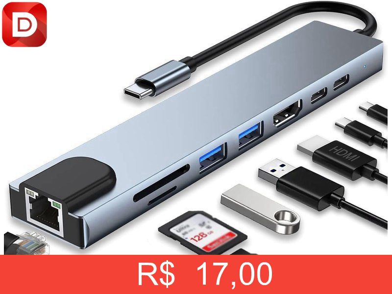 Foto do produto Hub USB-C 8 em 1