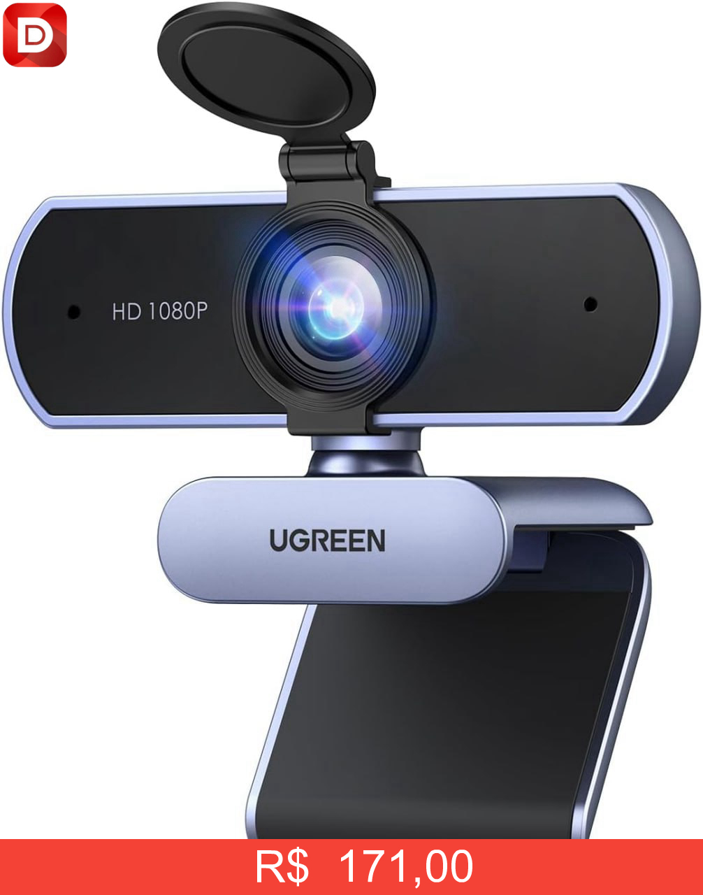 Foto do produto UGREEN Webcam Full HD 1080P
