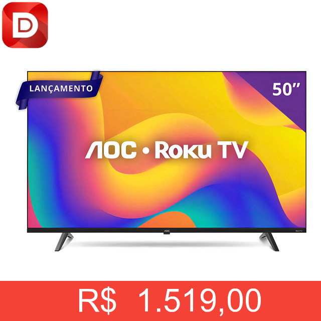 Foto do produto Smart Tv Aoc 50'' 4k Uhd Roku Tv Hdr10 Wi Fi Bluetooth