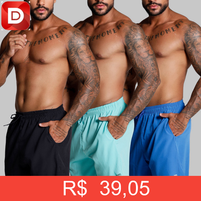 Foto do produto Kit 3 Bermuda Masculina Tactel Com Elastano