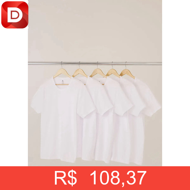 Foto do produto Kit 5 Camisetas Hering Básica