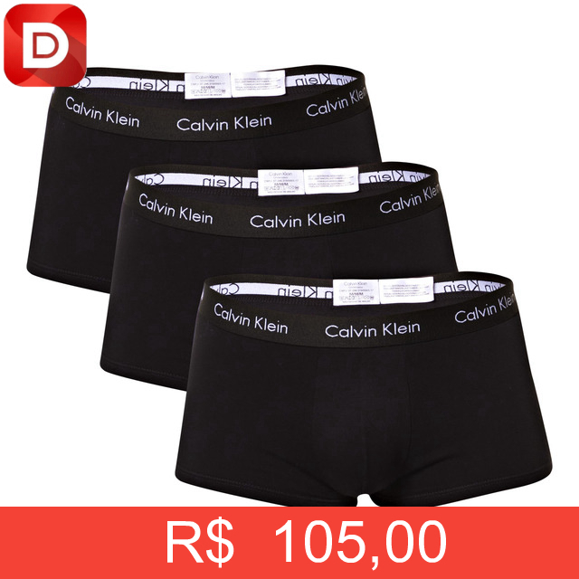 Foto do produto Kit com 3 Cuecas Low Rise Trunk Calvin Klein