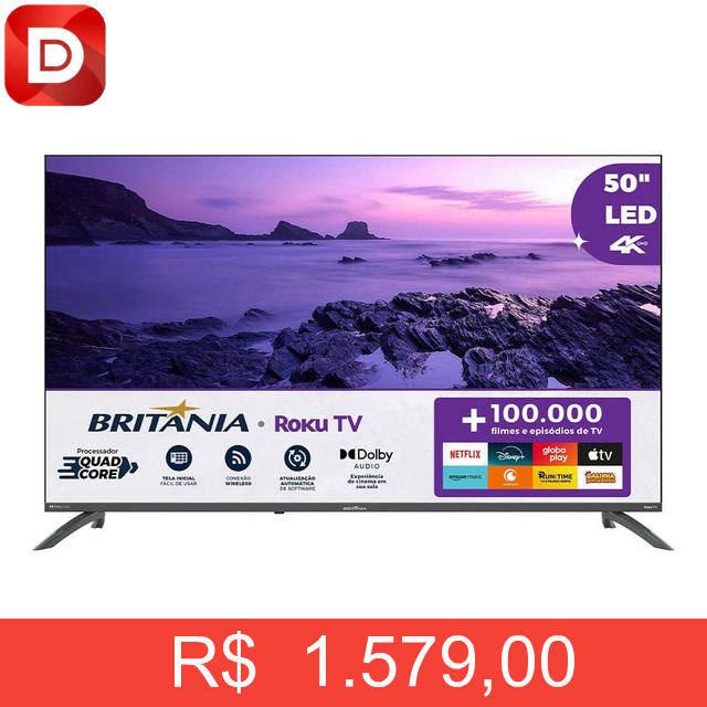 Foto do produto Smart Tv Britânia 50 Ultra Hd Led
