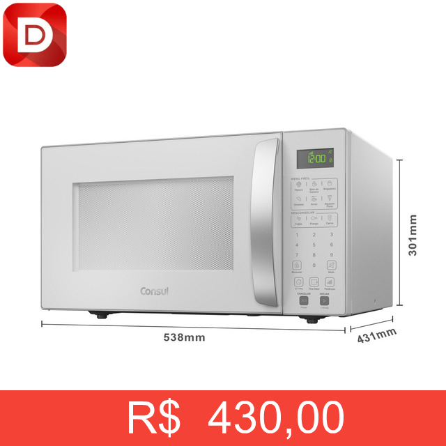 Foto do produto Micro-ondas 32l Com Menu Fácil Cms46ab Branco Consul
