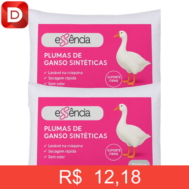 Foto do produto Kit 2 Travesseiros Pluma de Ganso