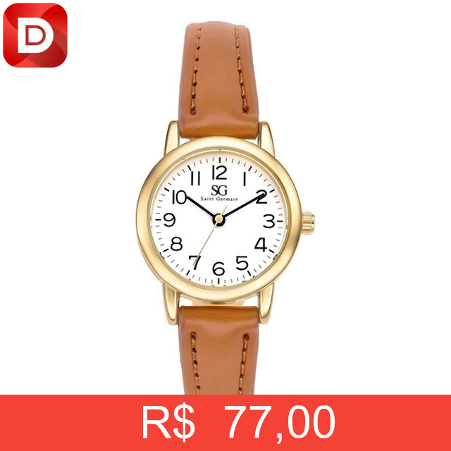 Foto do produto Relógio Feminino Marrom Saint Germain Dourado