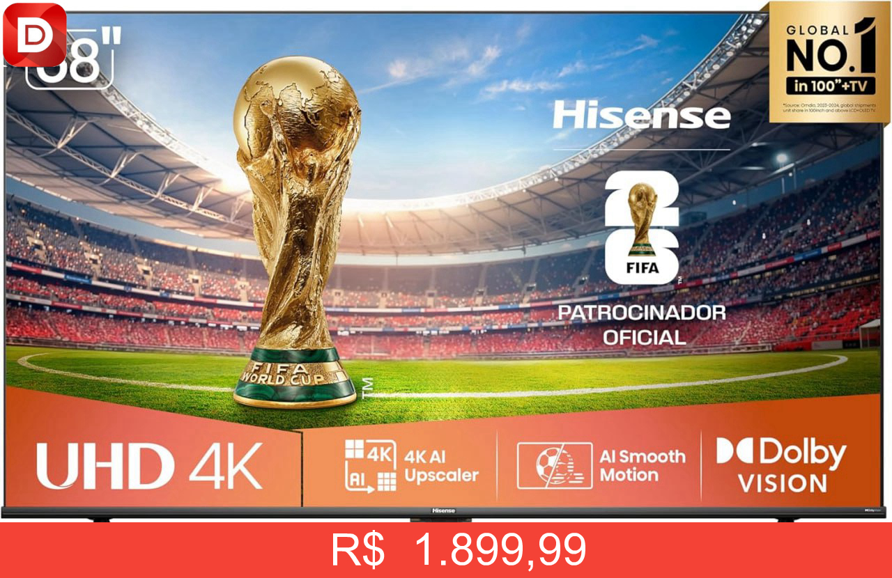 Foto do produto Hisense Smart TV UHD 4K DLED 58A6NV