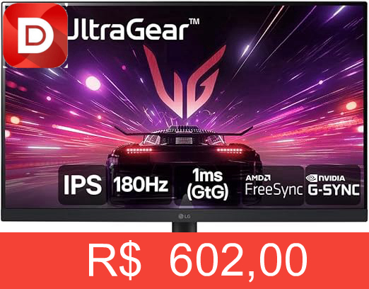 Foto do produto Monitor Gamer LG UltraGear 24GS60F-B
