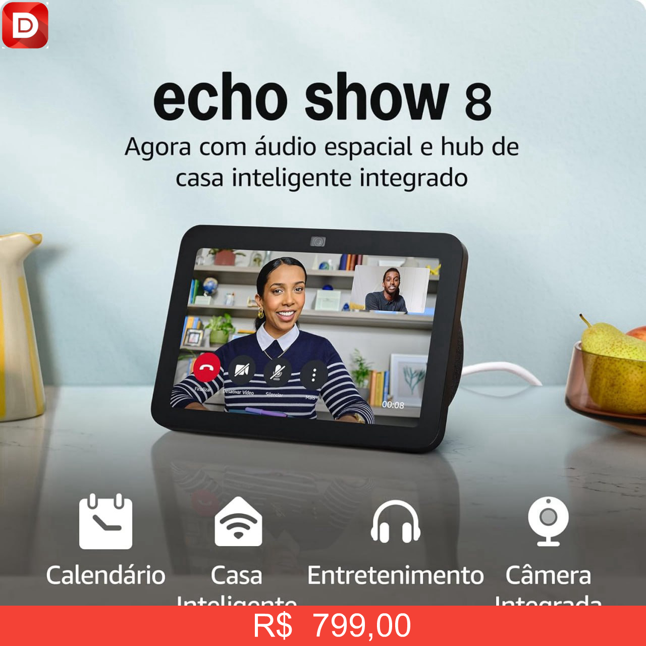 Foto do produto Echo Show 8 (3ª geração)