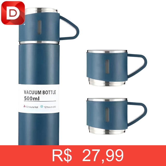Foto do produto Kit com 3 Xícaras de Café e Garrafa Térmica