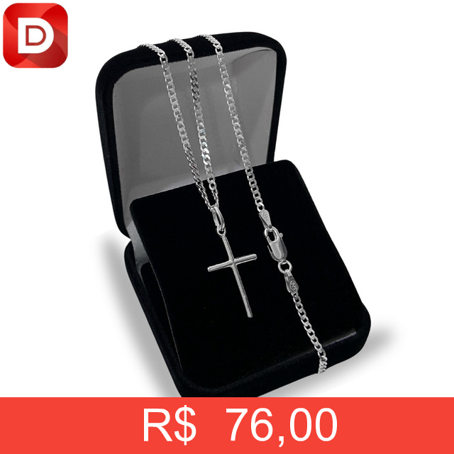 Foto do produto Corrente de Prata 925 Italiana com Pingente Crucifixo
