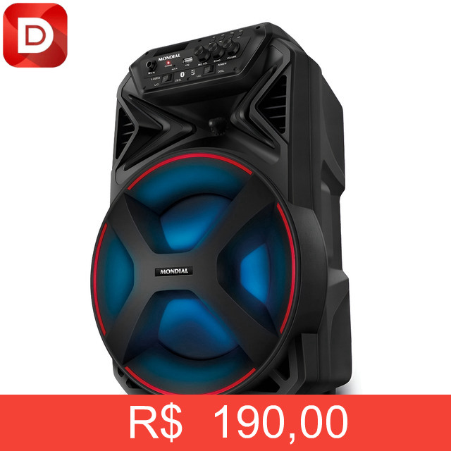 Foto do produto Caixa de Som Mondial Amplificada Bluetooth 250w