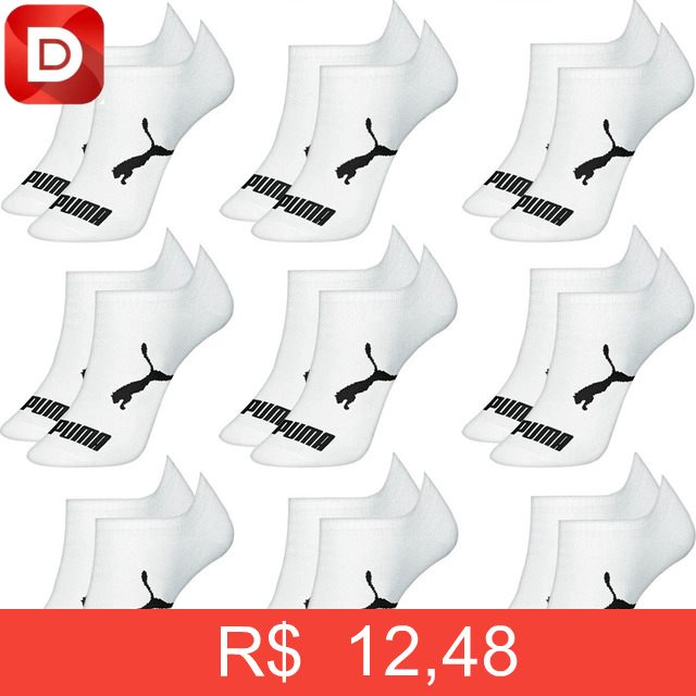Foto do produto Kit 9 Pares Meias Puma Sapatilha Soquete Invisível
